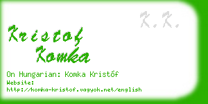 kristof komka business card