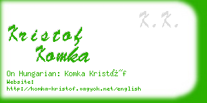 kristof komka business card